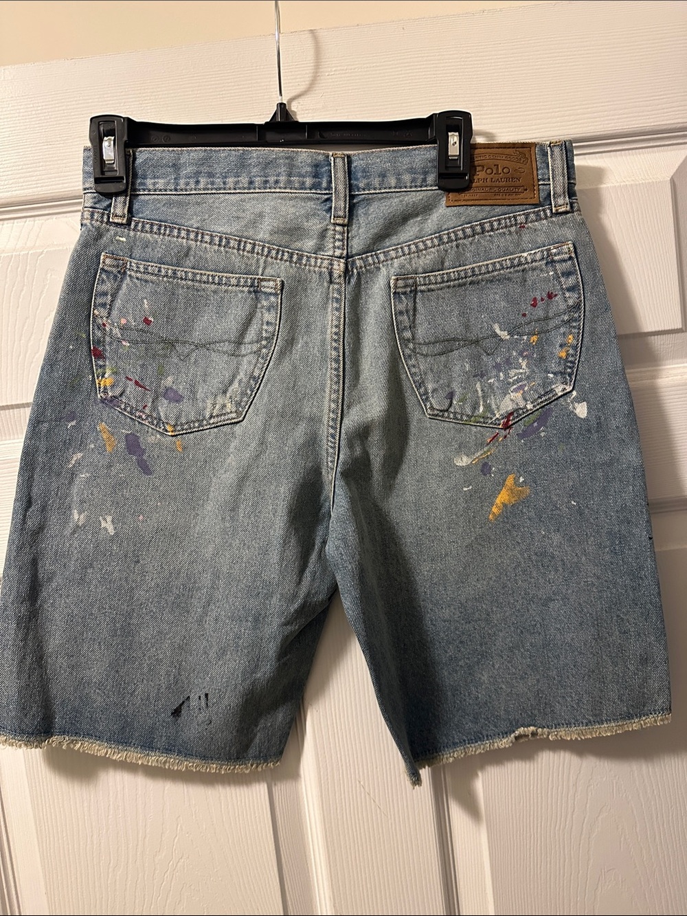 NWOT Boy’s Polo Ralph Lauren Light Blue Denim Paint-Splatter Jean Shorts Size 20